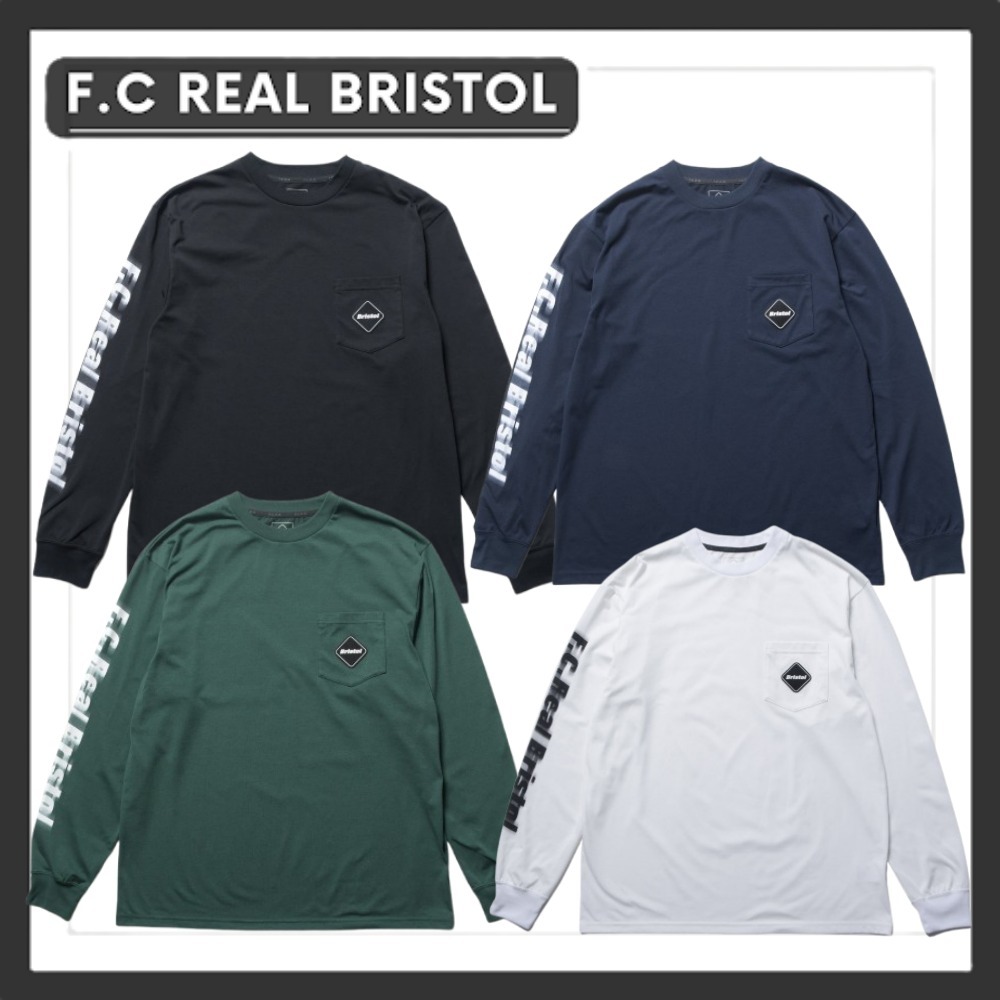 国内買付■F.C.Real Bristol■BLURRED LOGO L/S TEAM POCKET TEE