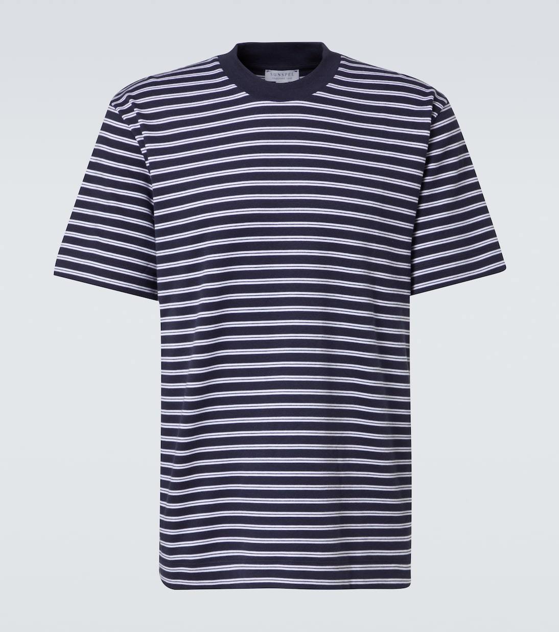 【Sunspel】ストライプコットンTシャツ