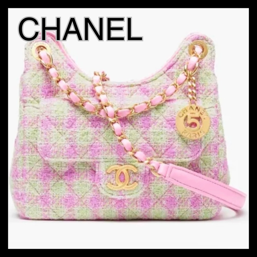 【ポップ♪】CHANEL ツイード ホーボーバッグ ショルダーバッグ