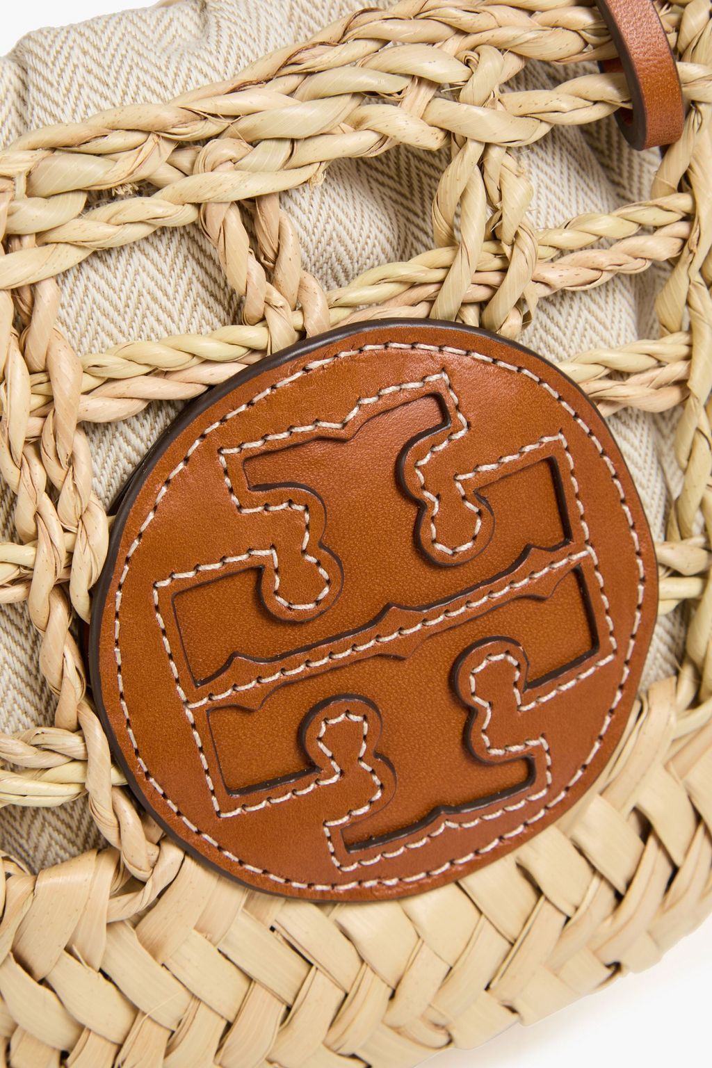 TORY BURCH｜Ella Mini ストロートートバッグ レザートリム Tory Burch / Ella mini ストロー トートバッグ レザートリム
