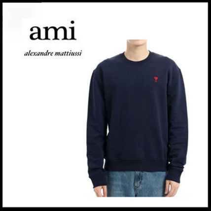 ami ネイビー クルーネック トレーナー