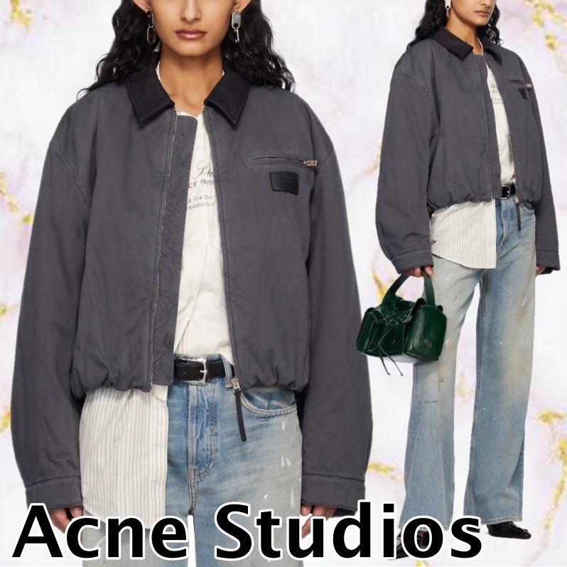 【Acne Studios】グレー ヘビー ツイル ボンバージャケット