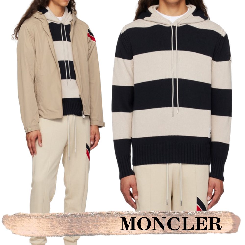 MONCLER☆関税込み☆ネイビー＆ベージュ ボーダー フーディ