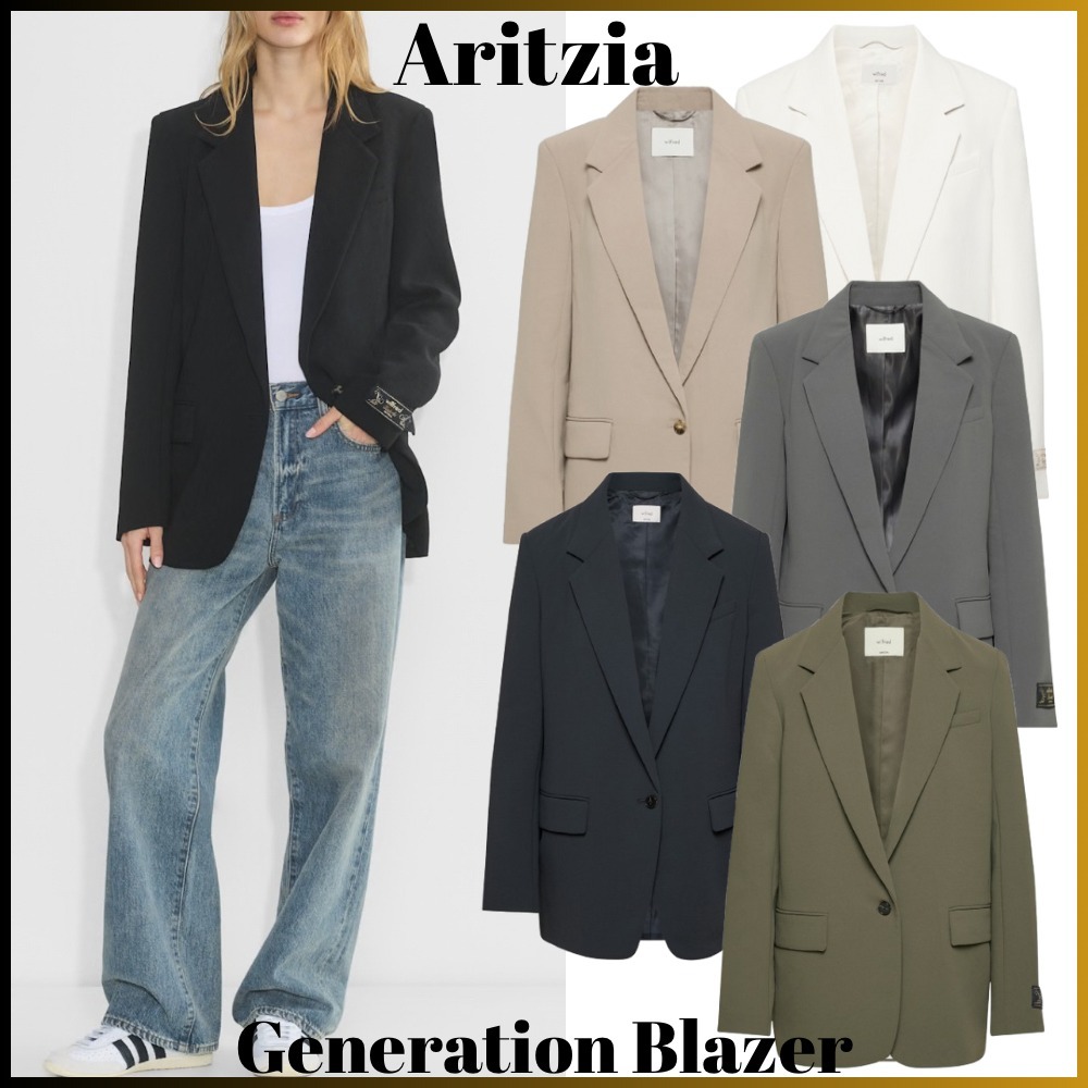 美フォルム★Aritzia★シワになりにくい高級クレープブレザー