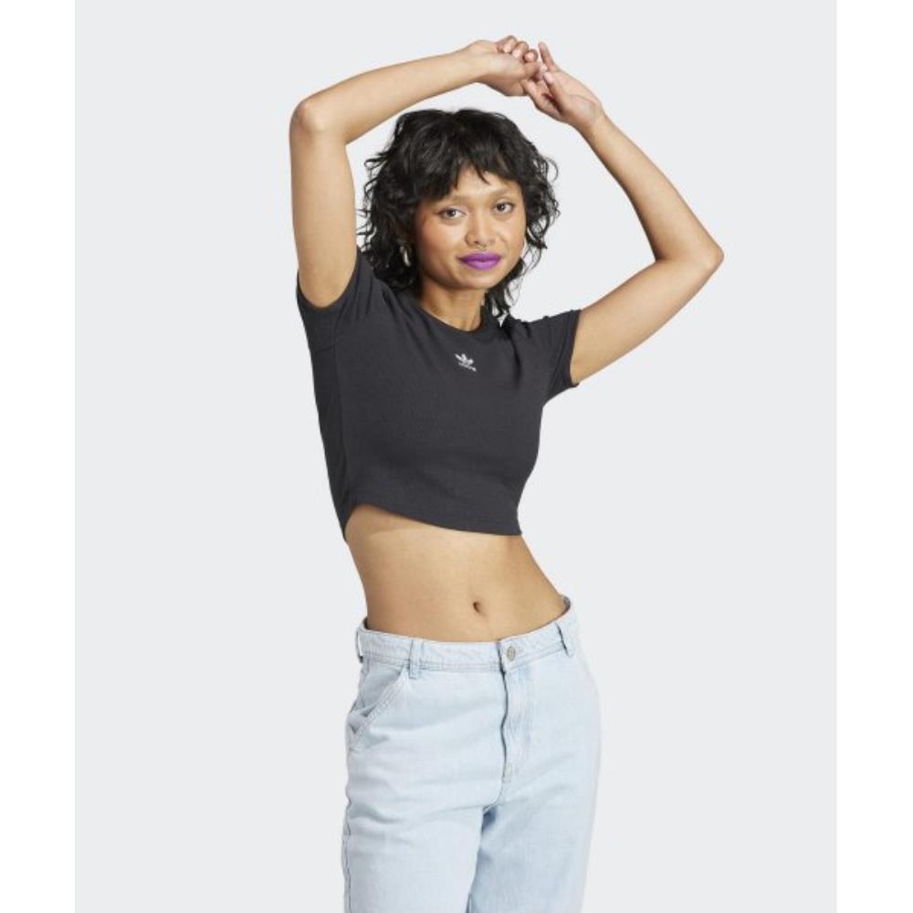 ☆adidas☆ lip crop tee black