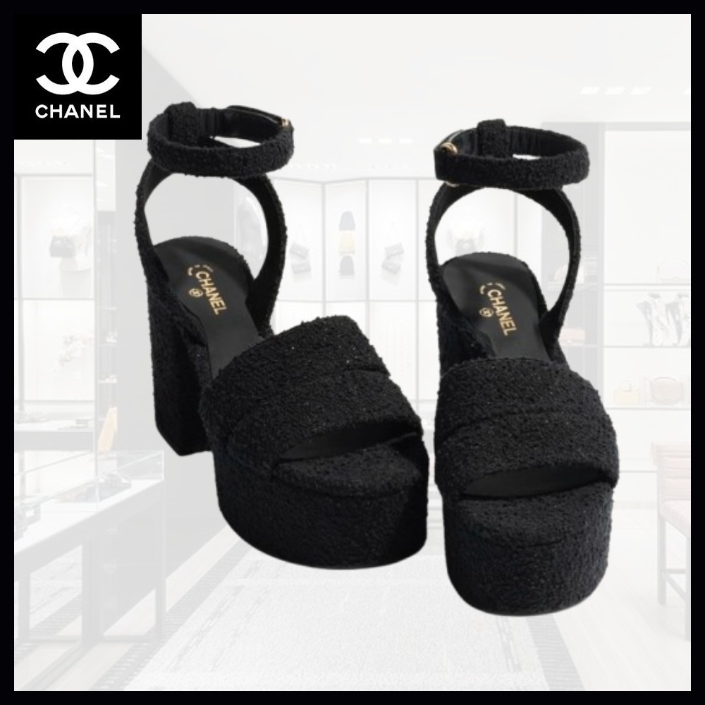 【シンプルおしゃれ♪】CHANEL プラットフォームサンダル