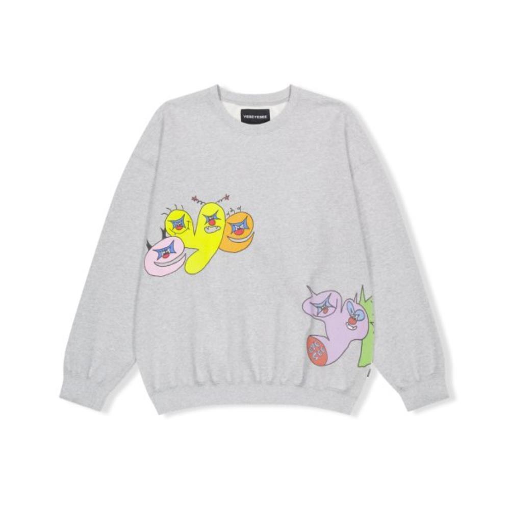 スウェット・トレーナー YESEYESEE Tulrexx Wording Sweatshirt Grey YS241TSWCW02GRE