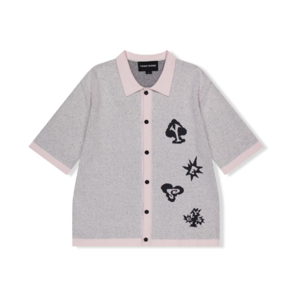 スウェット・トレーナー YESEYESEE Poker Icons Knit Half Shirts Light Pink YS241KKNTS