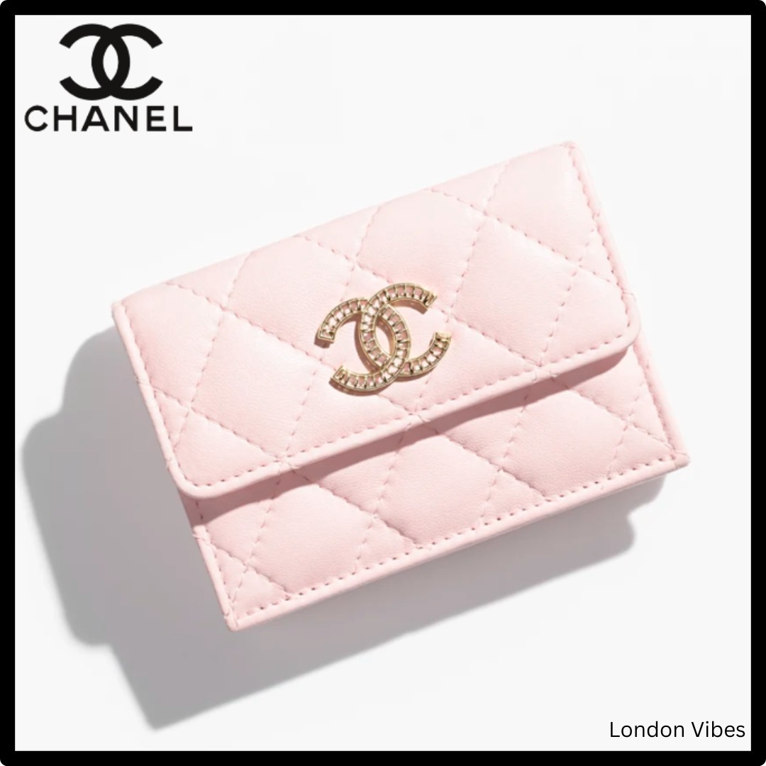 25S 可愛いピンク♪CHANEL スモールフラップウォレット 折り財布