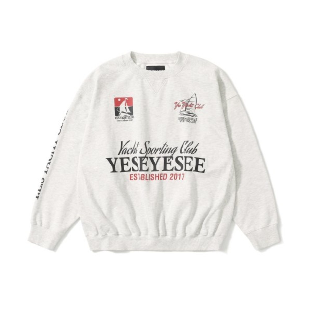 ★YESEYESEE★ YES Yacht Sweatshirt Light Grey YES1067