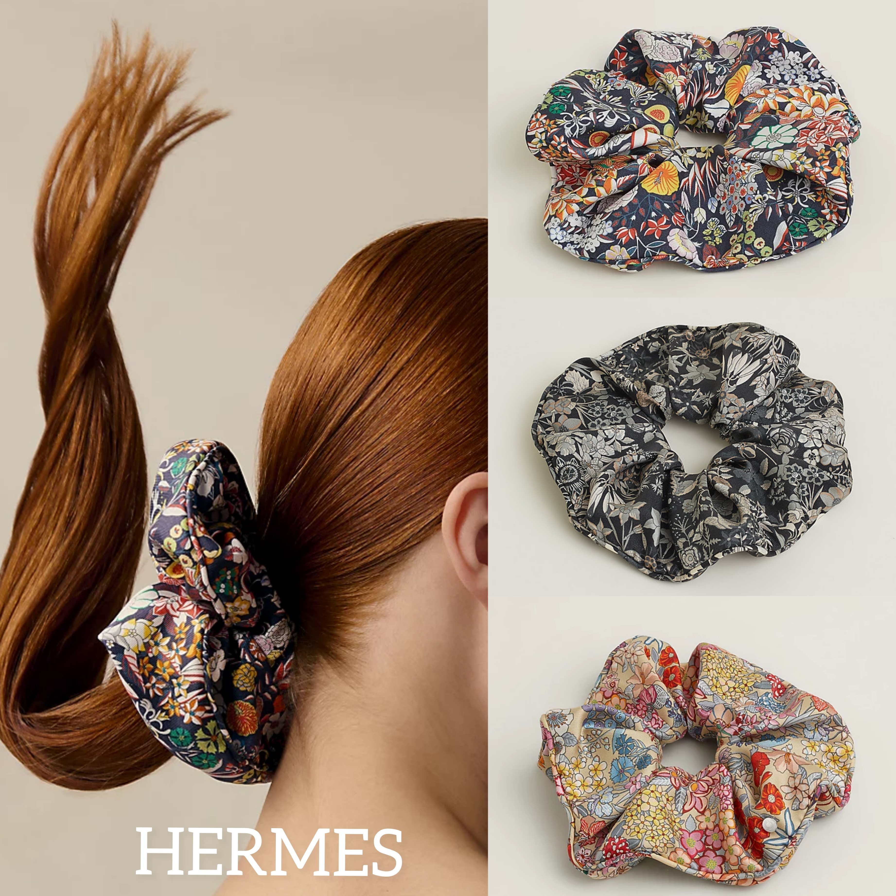 【大人気】HERMES レディース ヘアタイ クラウディアブルーム XL