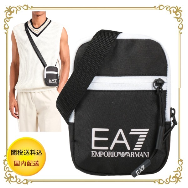 関税送料無 EMPORIO ARMANI クロスボディバッグ バイカラー ロゴ