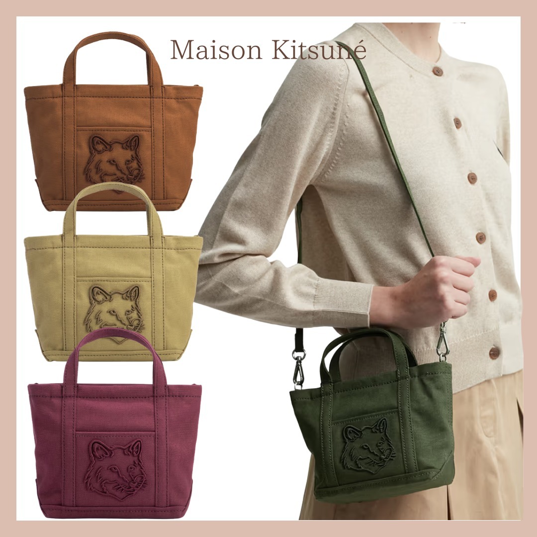 ミニがかわいい♪【Maison Kitsune】FOX HEAD ミニトート