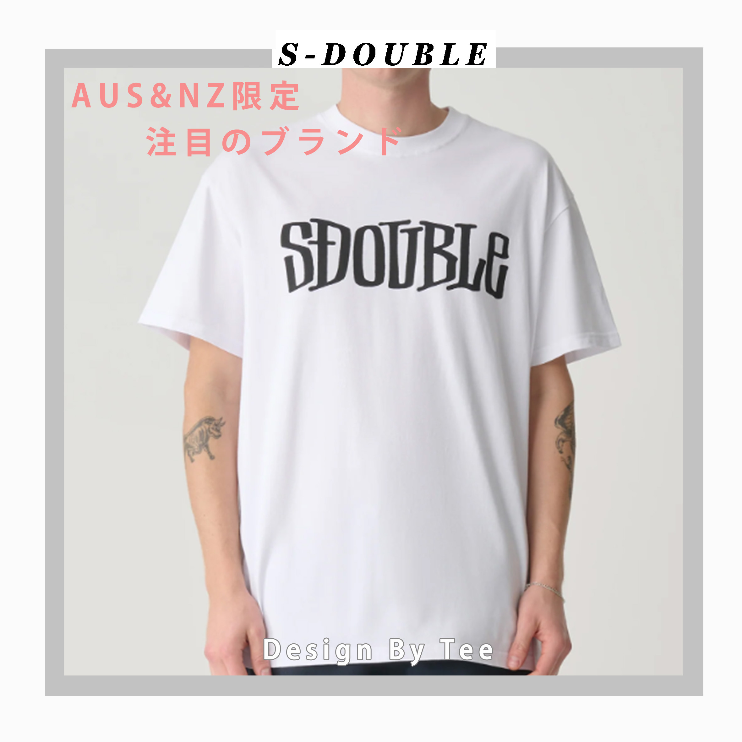 海外限定・注目ブランド【S/DOUBLE】Design By Tee ロゴTシャツ