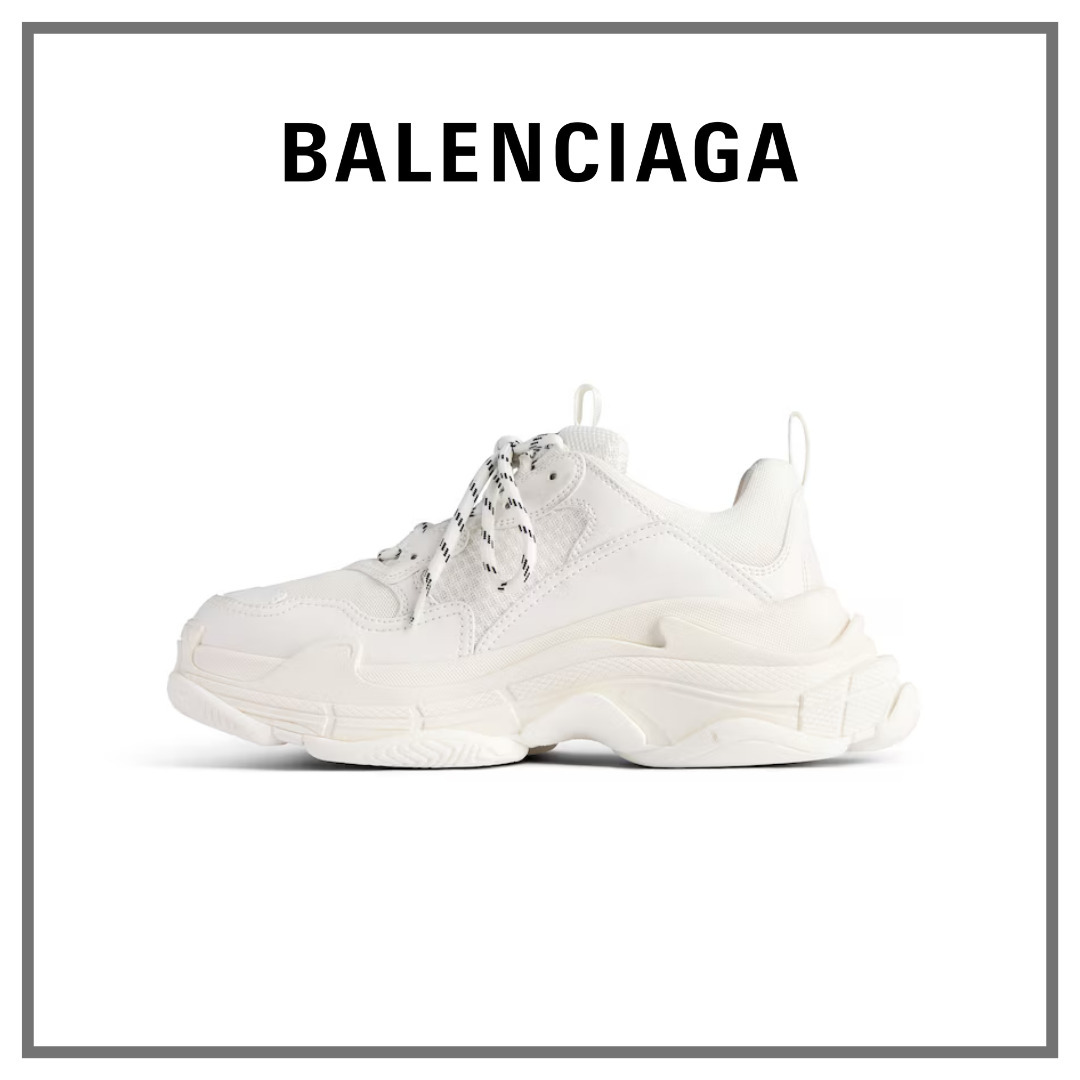 【BALENCIAGA】Triple S Tape Type スニーカー★ホワイト 24.5cm