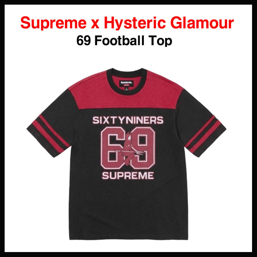 【SUPREME X HYSTERIC GLAMOUR】 69 FOOTBALL TOP BLACK - 24FW