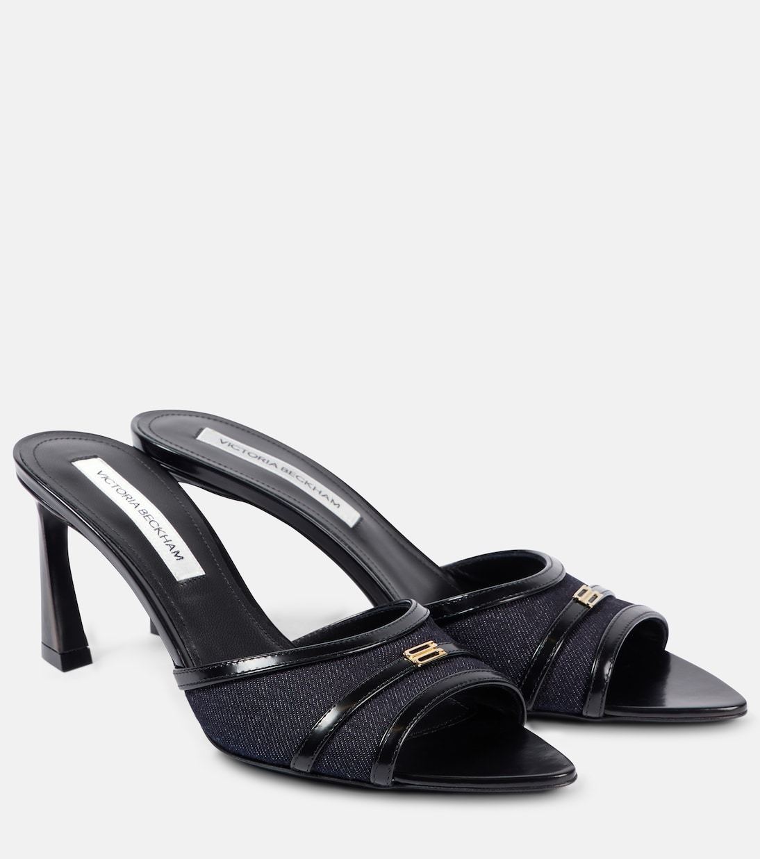 【Victoria Beckham】レザートリムデニムミュール