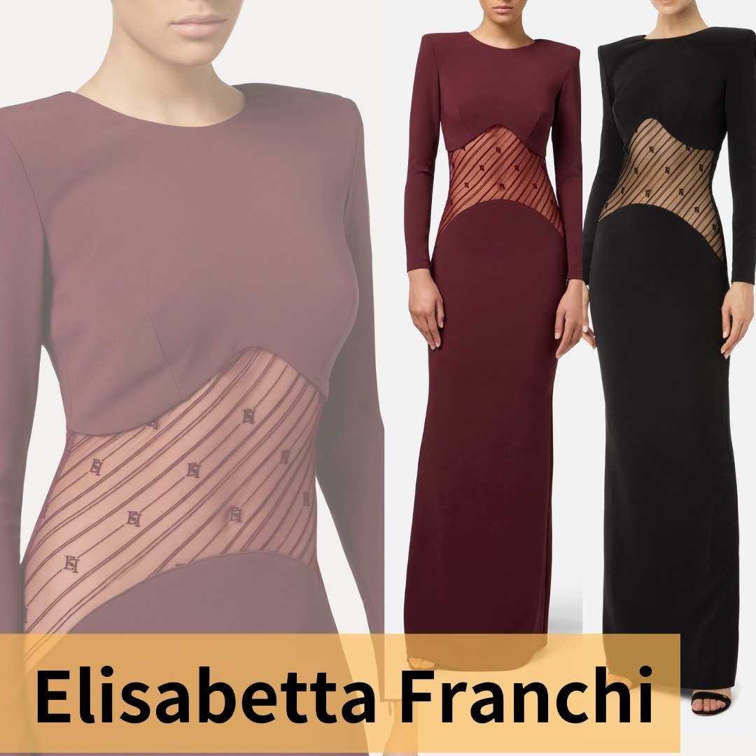 （Elisabetta Franchi)フロックチュールクレープドレス