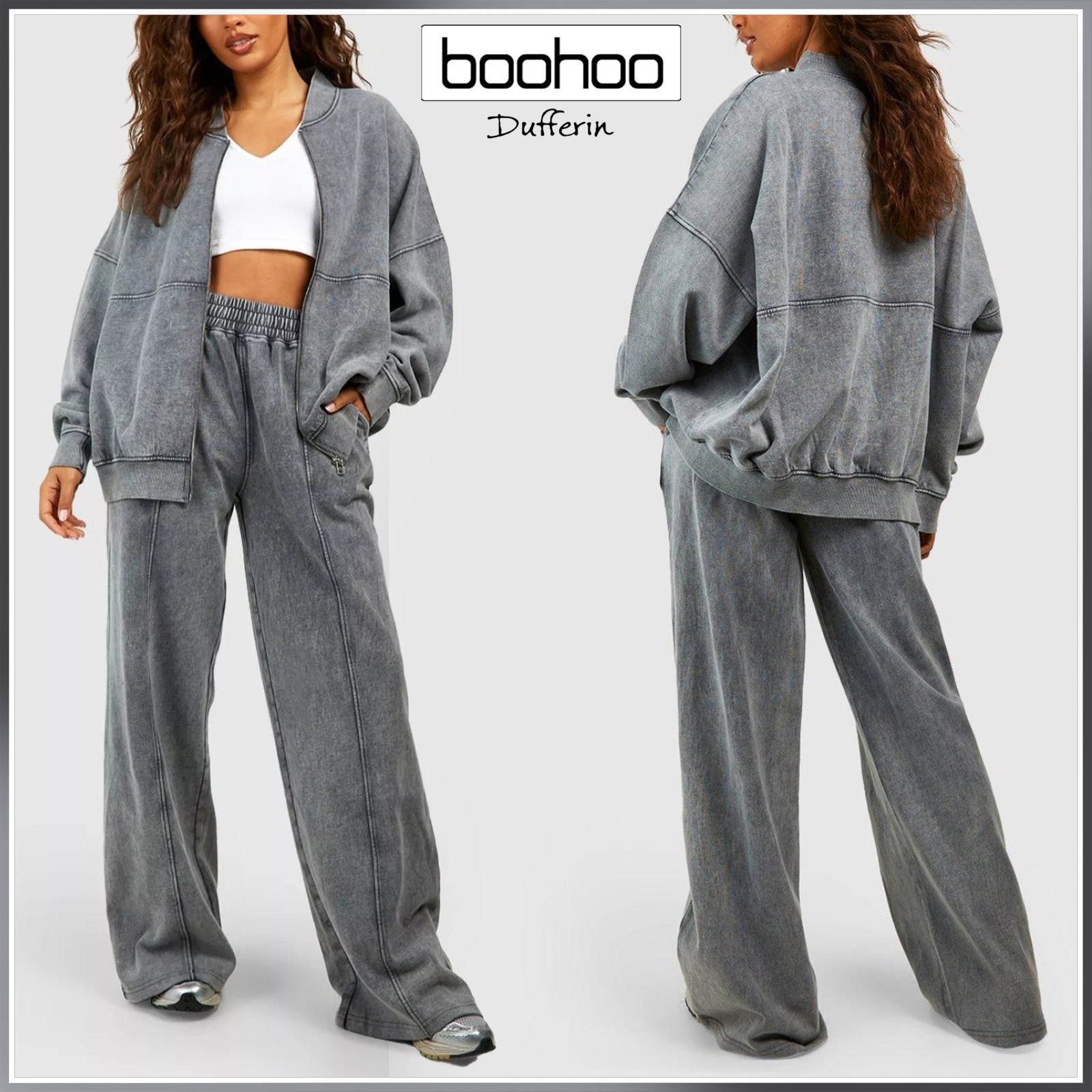 【関&送料込】boohoo ウォッシュ加工 トラックスーツ 上下セット