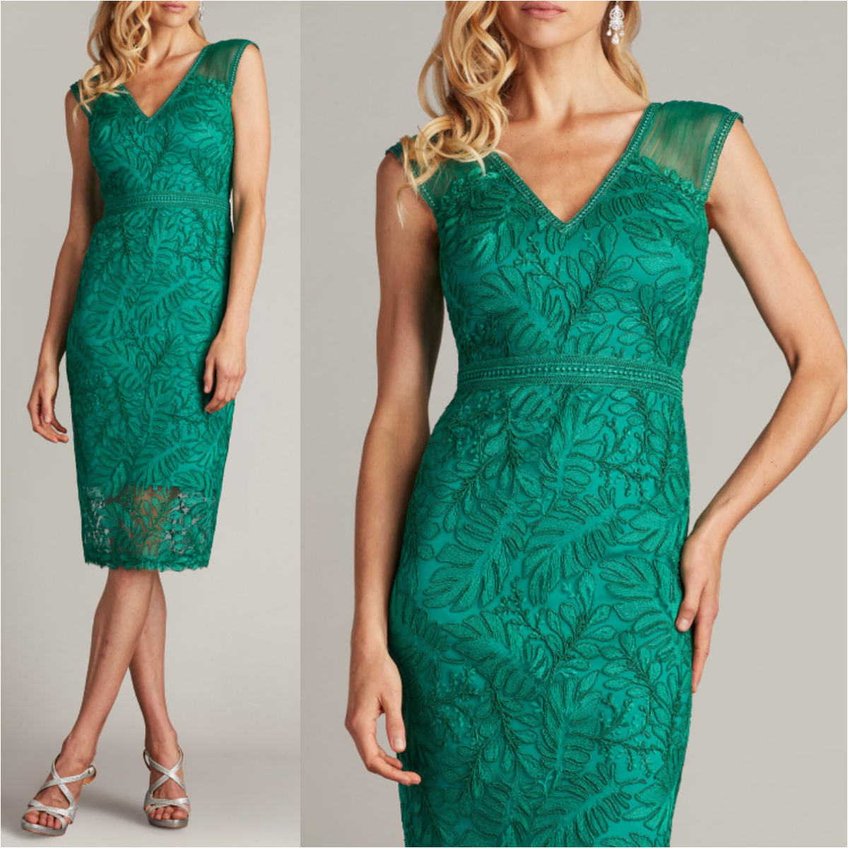 【TADASHI SHOJI】関税込★グリーンレースドレスワンピ