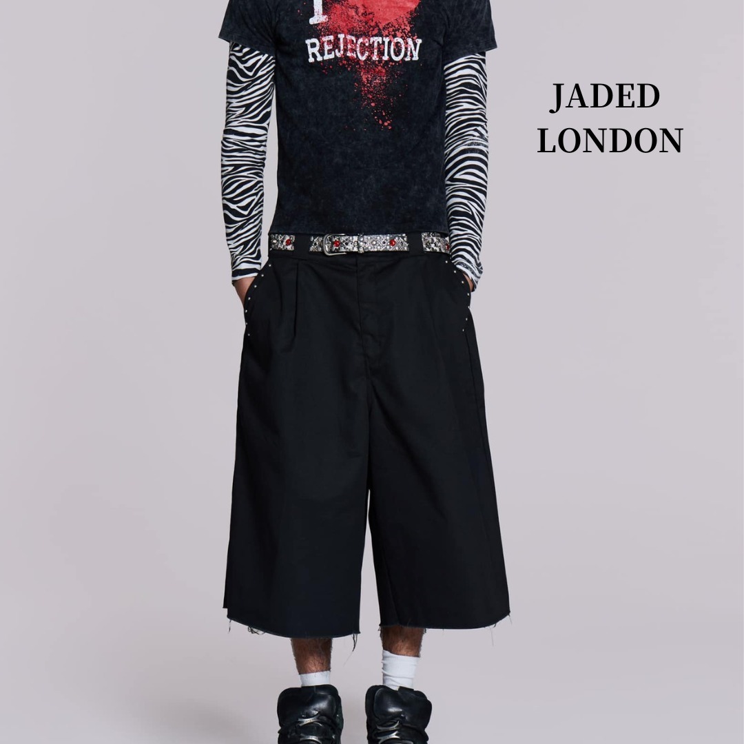 関税送料込【JADED LONDON】Studded Black Goliath Shorts