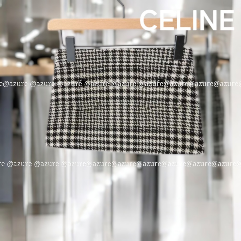 直営ショッパー付♪CELINE trapeze ウール ツイード ミニ