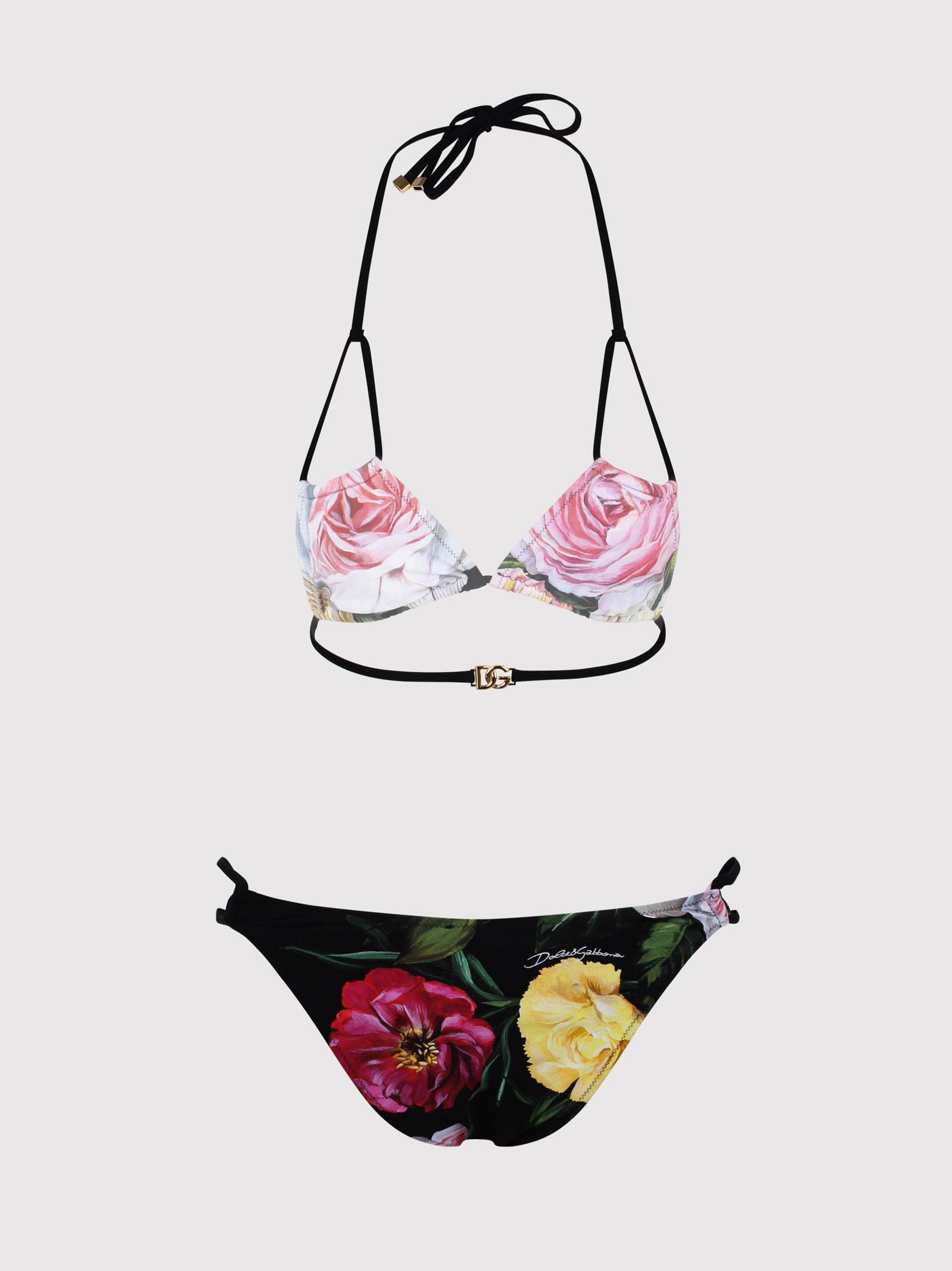 【送料&関税込】Dolce & Gabbana Print Triangle Bikini