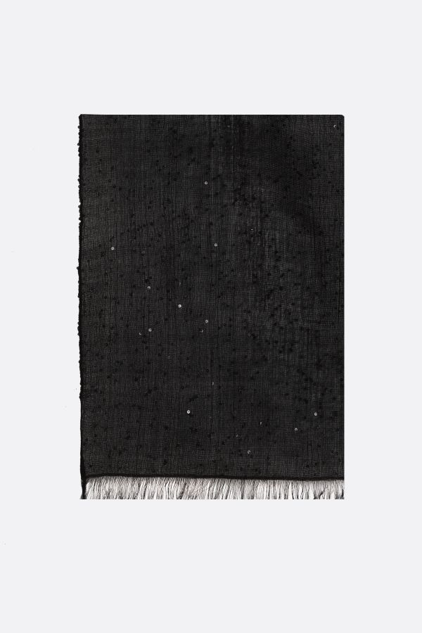 アクセサリーその他 BRUNELLO CUCINELLI SEQUIN-EMBROIDERED CASHMERE SILK STOLE
