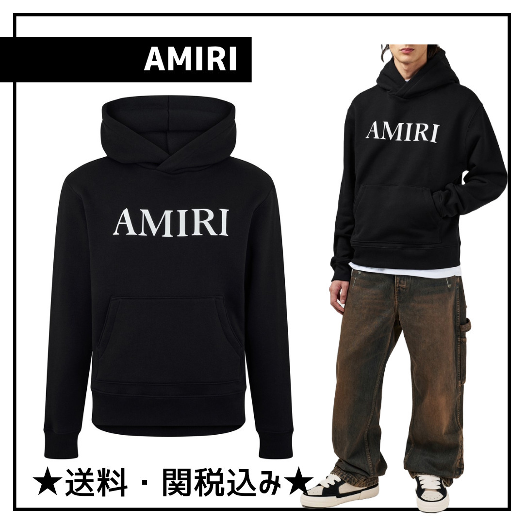 ★送料・関税込み★【AMIRI】ロゴプリント コットン パーカー