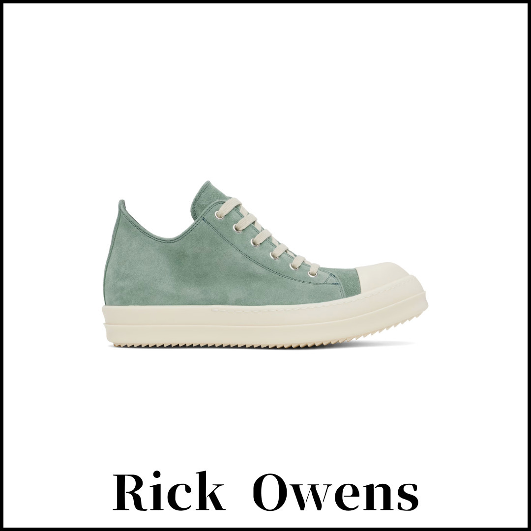 関税込【RICK OWENS】ブルー Hollywood Low Sneaks スニーカー