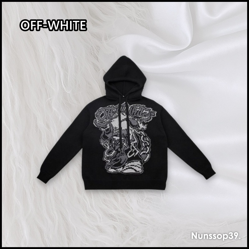 《OFF-WHITE》 SCORPIO CHUNCKY KNIT HOODIE