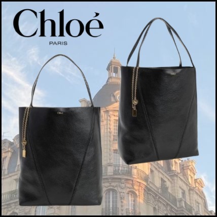 【Chloe】クロエ Chloe Spin ラージ トートバッグ ブラック