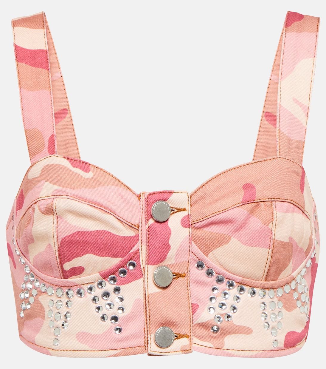 【Alessandra Rich】 Camouflage embellishedコットンブラレット