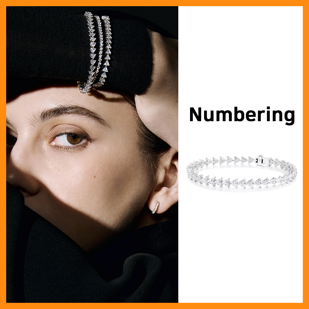 大人気 【Numbering】 Triangle N-dia Tennis Bracelet #3990