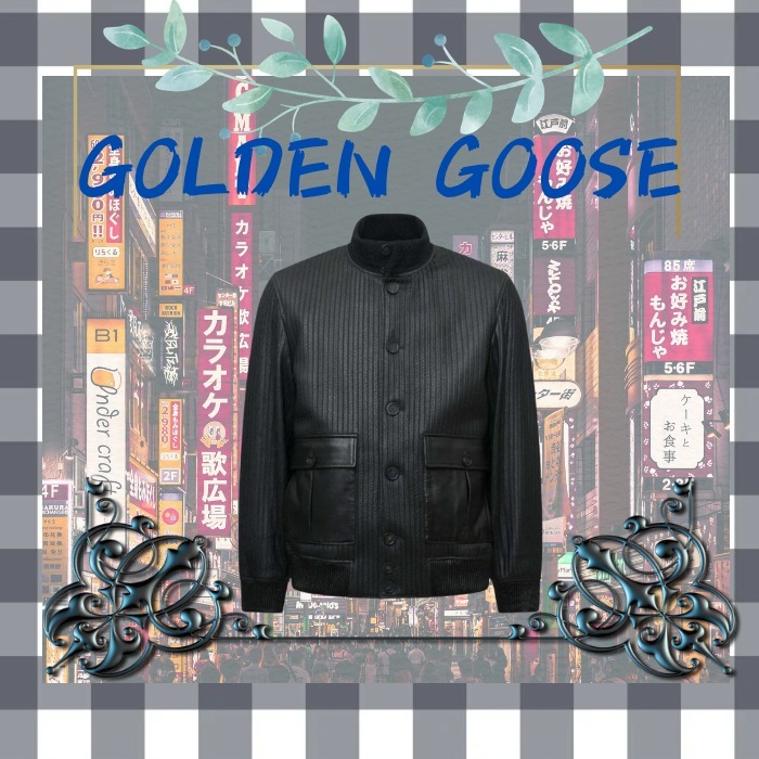GOLDEN GOOSE ストライプレザー ボンバージャケット SS25 新作