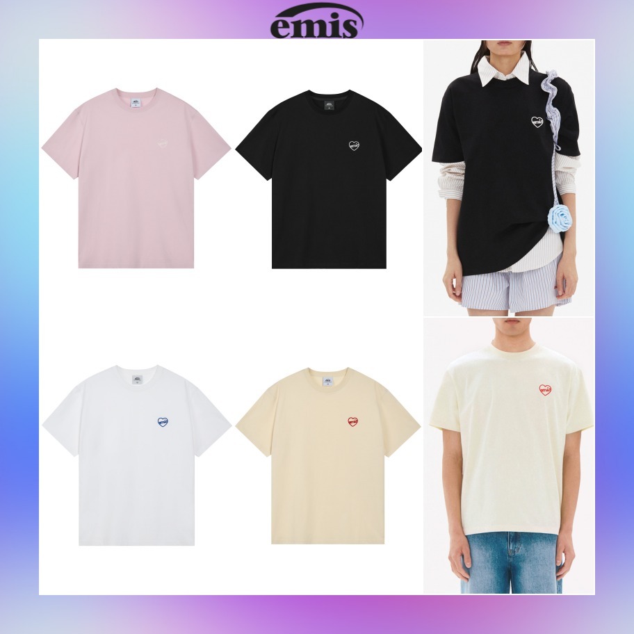 【emis】25SS新作★(男女共用) HEART T-SHIRT