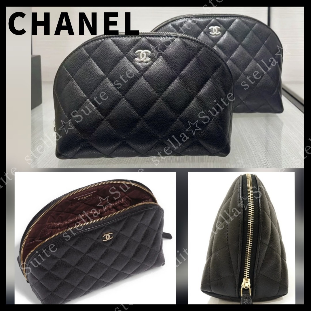 国内発送【CHANEL】クラシックジップポーチ★内ポケット付き☆