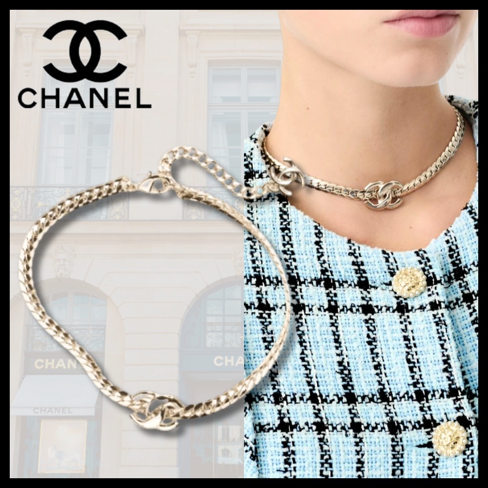 【シンプルな輝き♪】CHANEL ネックレス メタル ゴールド