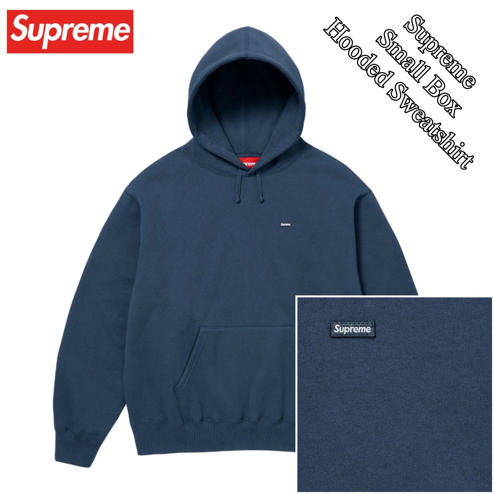 【Supreme】Small Box Hooded Sweatshirt★Dark Blue★25SS★