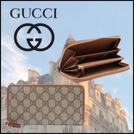【GUCCI】グッチ GGエンブレム ジップアラウンドウォレット
