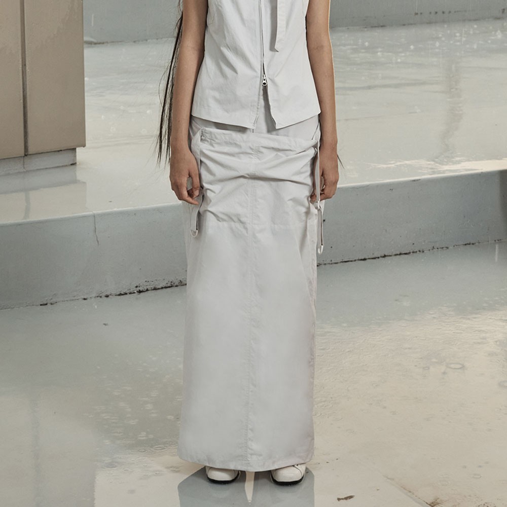 スカート OPEN YY_TheOpen Product STRAPLAYERED MAXI SKIRT (GRAY)