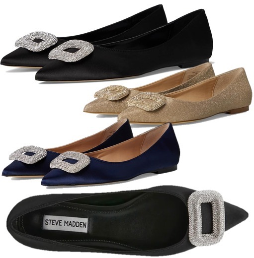 Steve Madden ラインストーン装飾 ティンク バレエ フラット