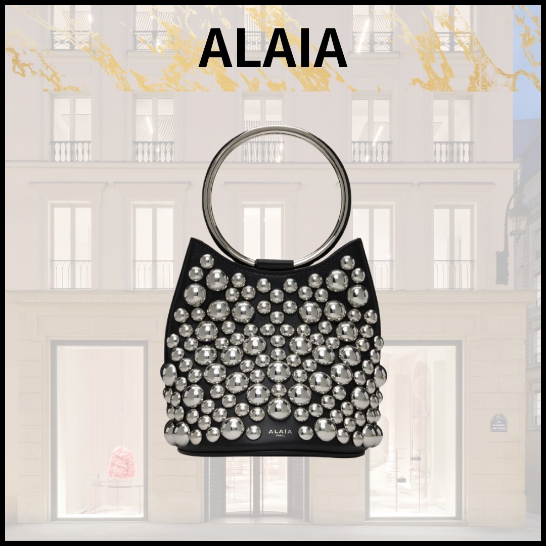 【ALAIA】ブラック ミニ Ring バケットバッグ