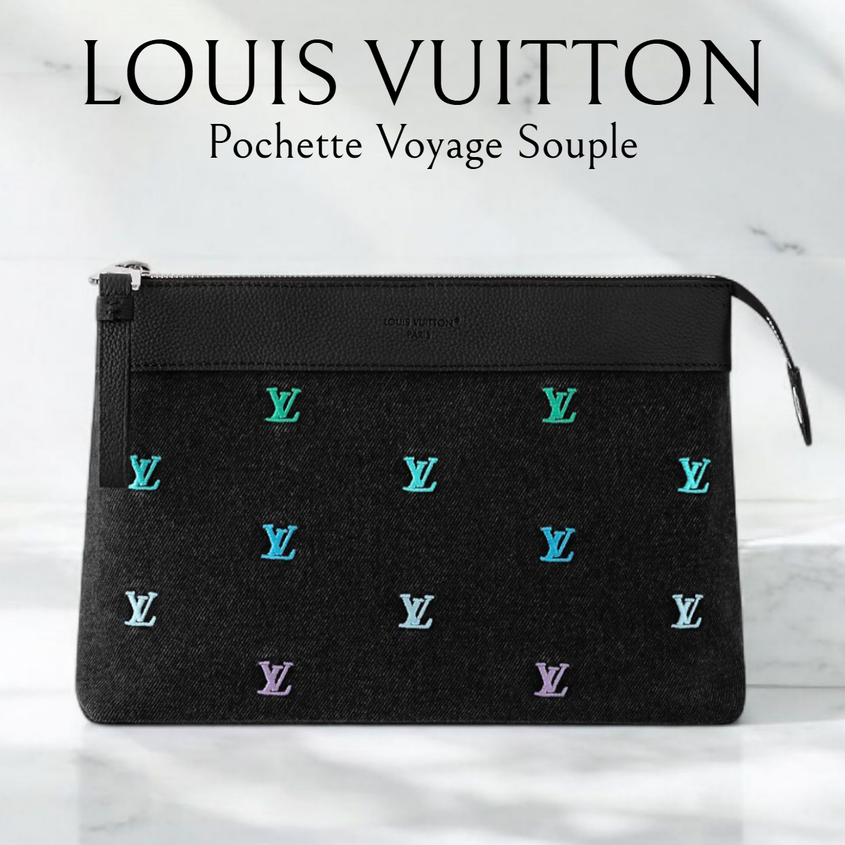 新作*LV*Pochette Voyage Souple デニム クラッチバッグ M13962