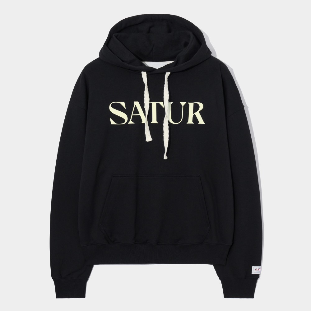 パーカー・フーディ SATUR Classic Letter Logo Hoodie Classic Black