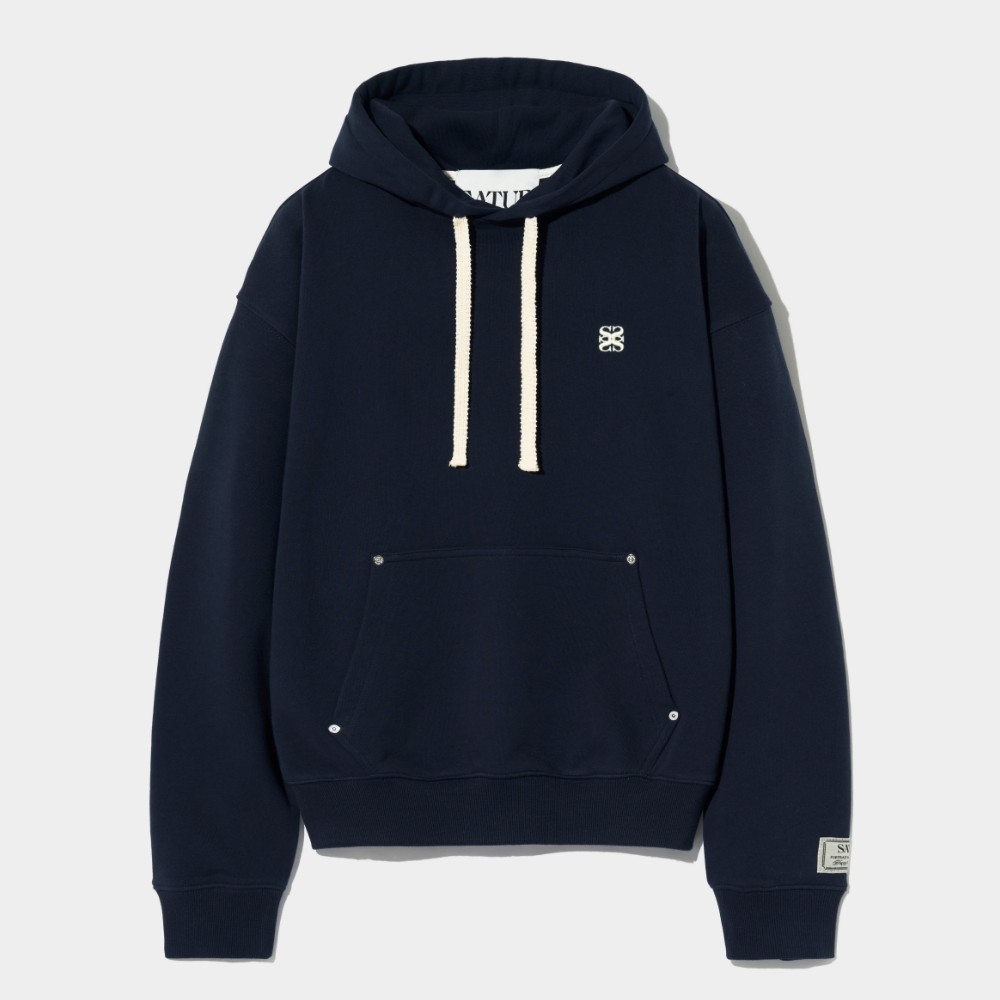 パーカー・フーディ SATUR Classic Small Logo Rivet Hood Classic Navy