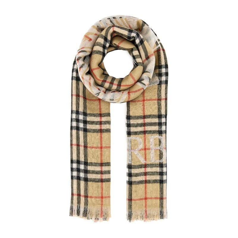 マフラー・ストール Burberry FW25 Embroidered wool scarf (8105913 A2021)