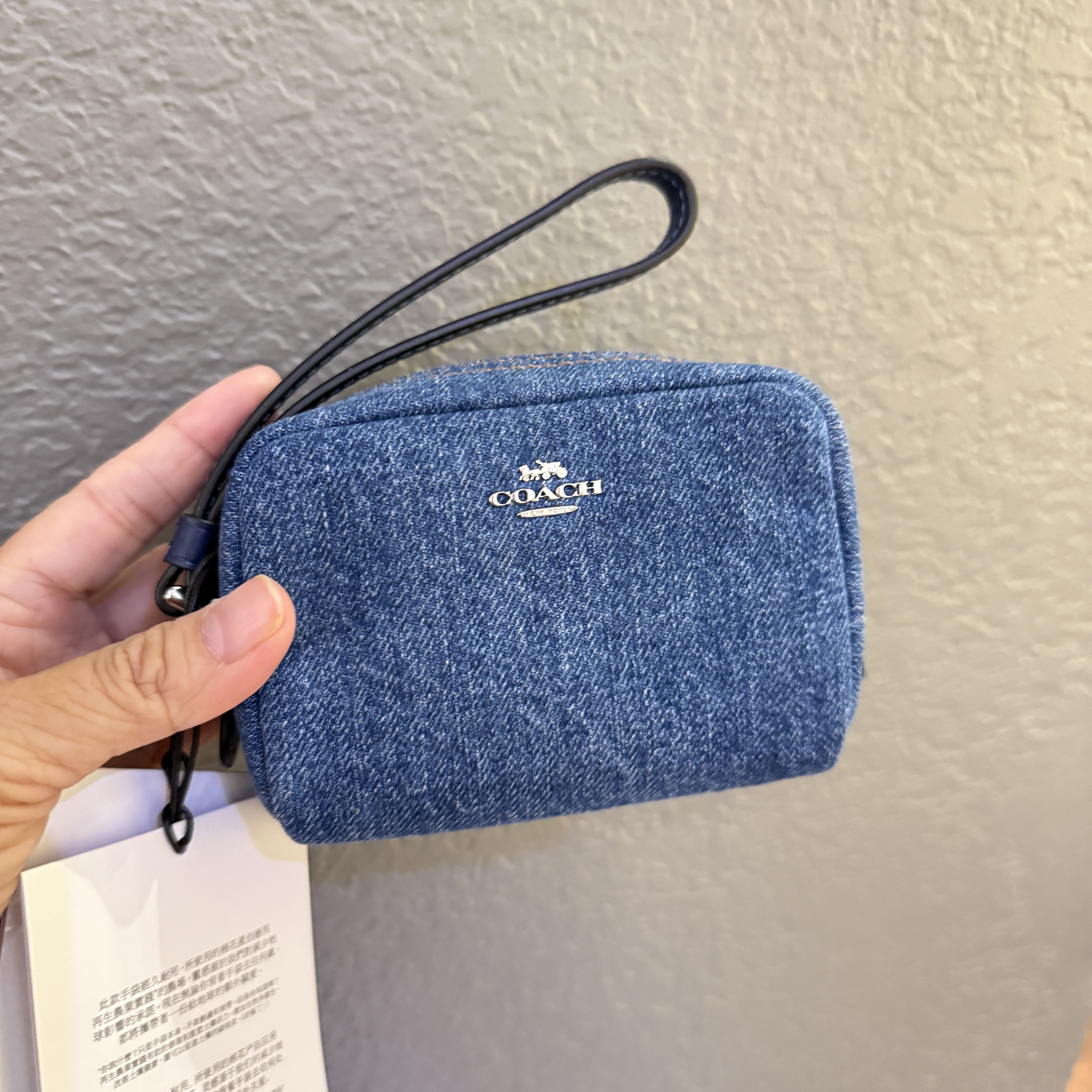 ポーチ Coach CAP97 Pouch Wristlet DENIM