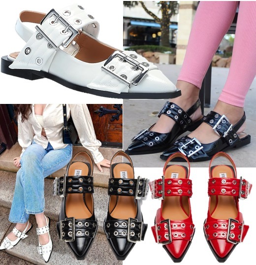 Steve Madden 可愛い特大バックル留め スリングバック フラット