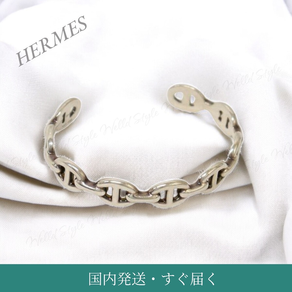 日本未発売【HERMES】耳元がエレガントな輝き☆ピアス Clou d’H HERMES】Hermes Clou d'H left single ear climber earring